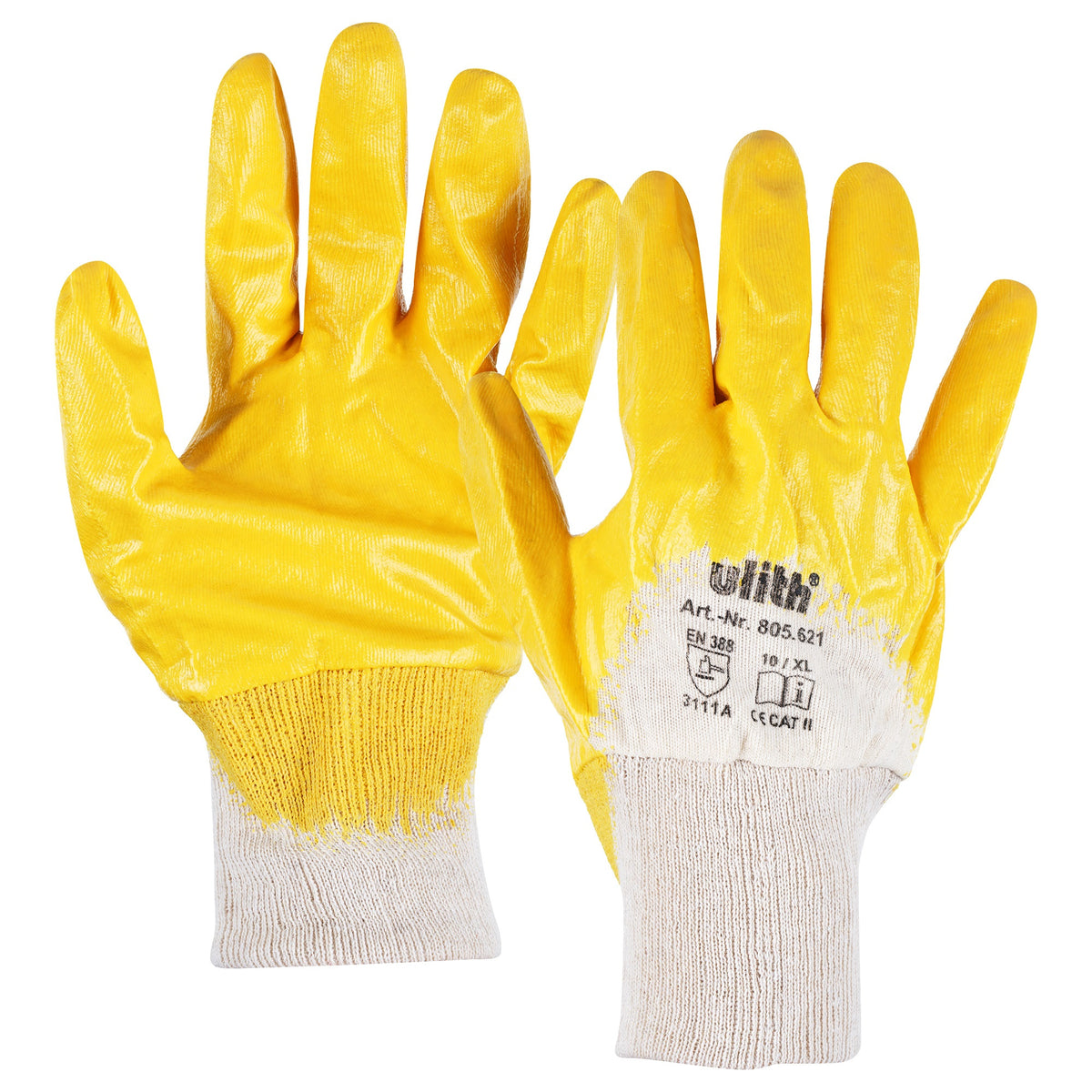 nitril-handschuhe flexible Nitril- Arbeitshandschuhe Gelb | Baumwolle