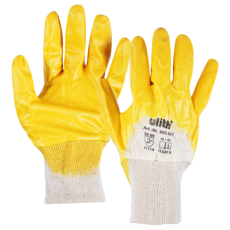nitril handschuhe arbeitshandschuhe Nitril- Arbeitshandschuhe Gelb | Baumwolle
